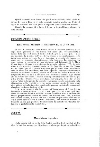 La clinica ostetrica rivista di ostetricia, ginecologia e pediatria. - A. 1, n. 1 (1899)-a. 40, n. 12 (dic. 1938)