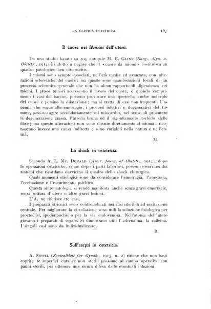 La clinica ostetrica rivista di ostetricia, ginecologia e pediatria. - A. 1, n. 1 (1899)-a. 40, n. 12 (dic. 1938)