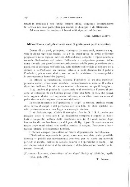 La clinica ostetrica rivista di ostetricia, ginecologia e pediatria. - A. 1, n. 1 (1899)-a. 40, n. 12 (dic. 1938)