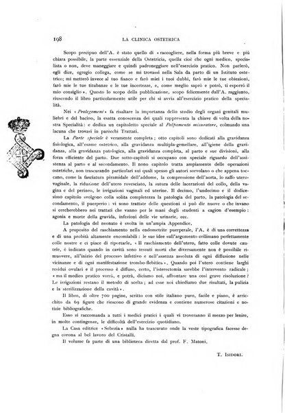 La clinica ostetrica rivista di ostetricia, ginecologia e pediatria. - A. 1, n. 1 (1899)-a. 40, n. 12 (dic. 1938)