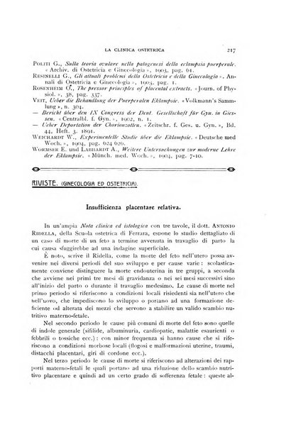 La clinica ostetrica rivista di ostetricia, ginecologia e pediatria. - A. 1, n. 1 (1899)-a. 40, n. 12 (dic. 1938)