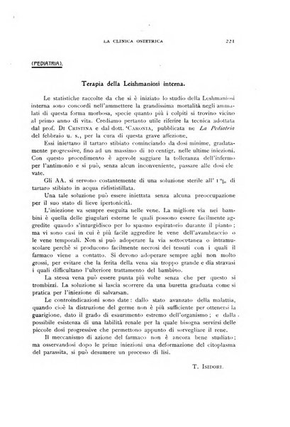 La clinica ostetrica rivista di ostetricia, ginecologia e pediatria. - A. 1, n. 1 (1899)-a. 40, n. 12 (dic. 1938)