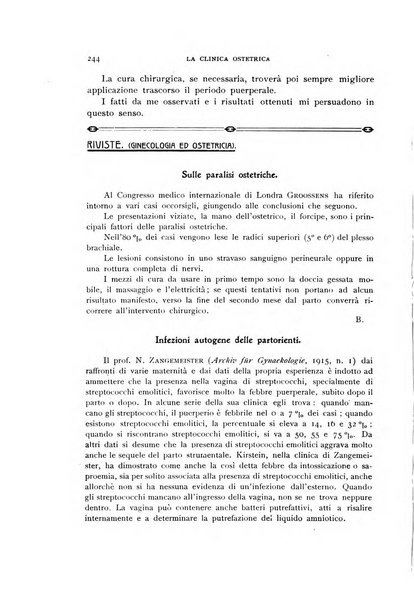 La clinica ostetrica rivista di ostetricia, ginecologia e pediatria. - A. 1, n. 1 (1899)-a. 40, n. 12 (dic. 1938)