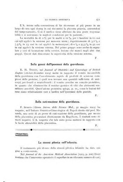 La clinica ostetrica rivista di ostetricia, ginecologia e pediatria. - A. 1, n. 1 (1899)-a. 40, n. 12 (dic. 1938)