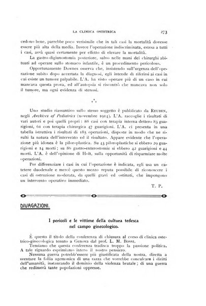 La clinica ostetrica rivista di ostetricia, ginecologia e pediatria. - A. 1, n. 1 (1899)-a. 40, n. 12 (dic. 1938)