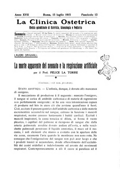 La clinica ostetrica rivista di ostetricia, ginecologia e pediatria. - A. 1, n. 1 (1899)-a. 40, n. 12 (dic. 1938)