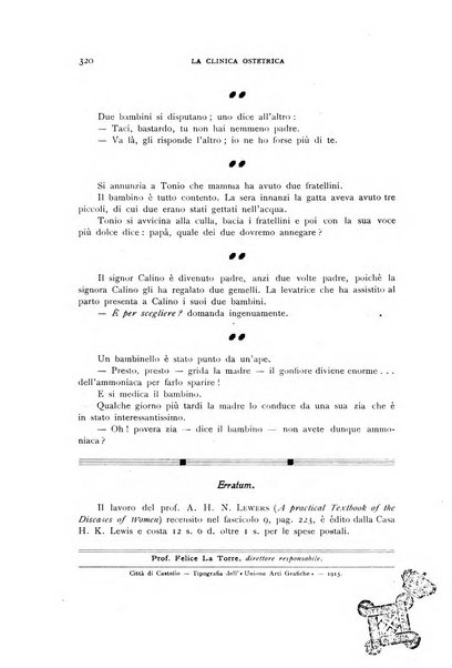 La clinica ostetrica rivista di ostetricia, ginecologia e pediatria. - A. 1, n. 1 (1899)-a. 40, n. 12 (dic. 1938)