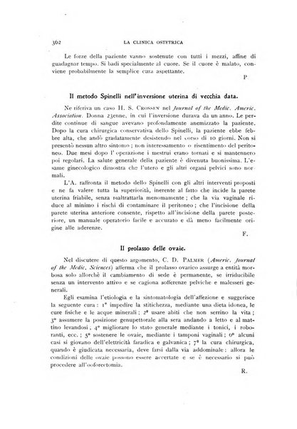 La clinica ostetrica rivista di ostetricia, ginecologia e pediatria. - A. 1, n. 1 (1899)-a. 40, n. 12 (dic. 1938)