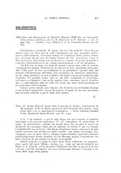 La clinica ostetrica rivista di ostetricia, ginecologia e pediatria. - A. 1, n. 1 (1899)-a. 40, n. 12 (dic. 1938)