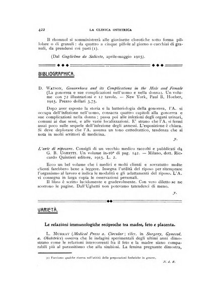 La clinica ostetrica rivista di ostetricia, ginecologia e pediatria. - A. 1, n. 1 (1899)-a. 40, n. 12 (dic. 1938)