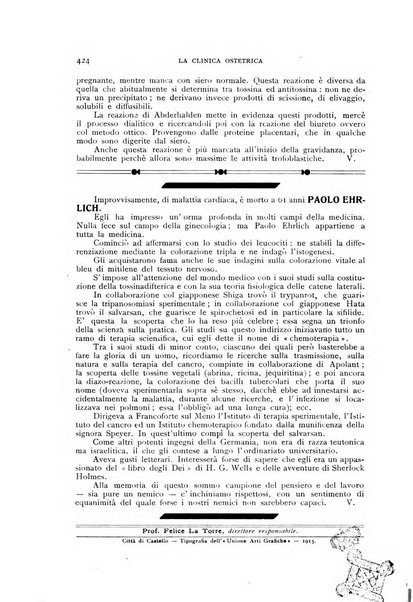 La clinica ostetrica rivista di ostetricia, ginecologia e pediatria. - A. 1, n. 1 (1899)-a. 40, n. 12 (dic. 1938)