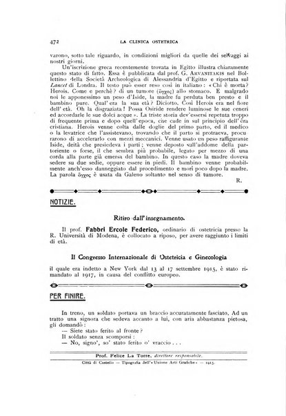 La clinica ostetrica rivista di ostetricia, ginecologia e pediatria. - A. 1, n. 1 (1899)-a. 40, n. 12 (dic. 1938)