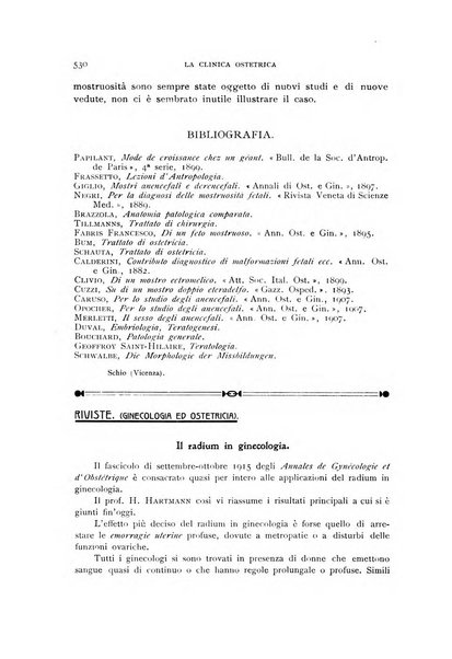 La clinica ostetrica rivista di ostetricia, ginecologia e pediatria. - A. 1, n. 1 (1899)-a. 40, n. 12 (dic. 1938)