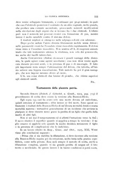 La clinica ostetrica rivista di ostetricia, ginecologia e pediatria. - A. 1, n. 1 (1899)-a. 40, n. 12 (dic. 1938)