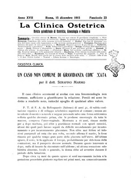 La clinica ostetrica rivista di ostetricia, ginecologia e pediatria. - A. 1, n. 1 (1899)-a. 40, n. 12 (dic. 1938)