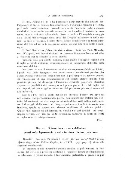 La clinica ostetrica rivista di ostetricia, ginecologia e pediatria. - A. 1, n. 1 (1899)-a. 40, n. 12 (dic. 1938)