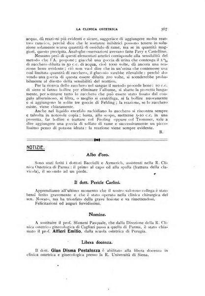 La clinica ostetrica rivista di ostetricia, ginecologia e pediatria. - A. 1, n. 1 (1899)-a. 40, n. 12 (dic. 1938)