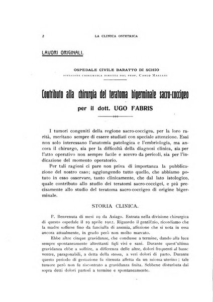 La clinica ostetrica rivista di ostetricia, ginecologia e pediatria. - A. 1, n. 1 (1899)-a. 40, n. 12 (dic. 1938)