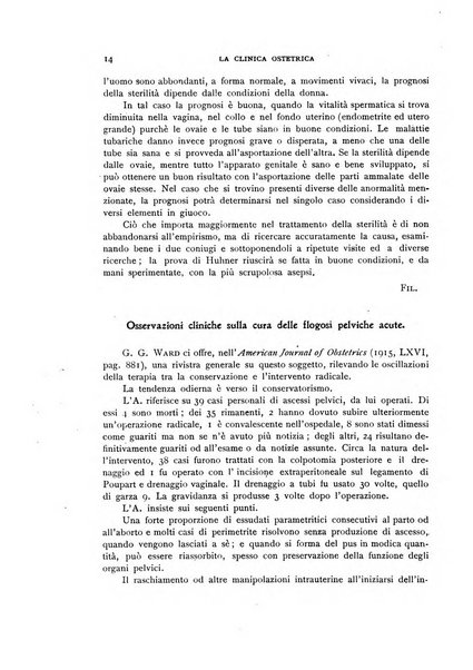 La clinica ostetrica rivista di ostetricia, ginecologia e pediatria. - A. 1, n. 1 (1899)-a. 40, n. 12 (dic. 1938)