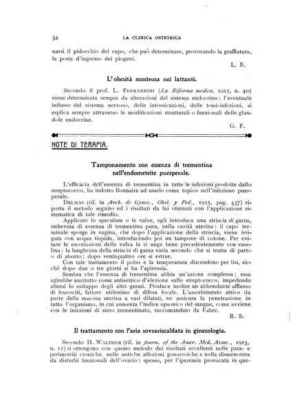 La clinica ostetrica rivista di ostetricia, ginecologia e pediatria. - A. 1, n. 1 (1899)-a. 40, n. 12 (dic. 1938)