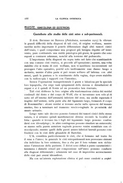 La clinica ostetrica rivista di ostetricia, ginecologia e pediatria. - A. 1, n. 1 (1899)-a. 40, n. 12 (dic. 1938)