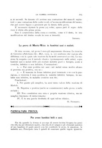 La clinica ostetrica rivista di ostetricia, ginecologia e pediatria. - A. 1, n. 1 (1899)-a. 40, n. 12 (dic. 1938)