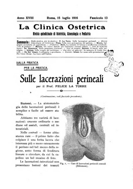 La clinica ostetrica rivista di ostetricia, ginecologia e pediatria. - A. 1, n. 1 (1899)-a. 40, n. 12 (dic. 1938)