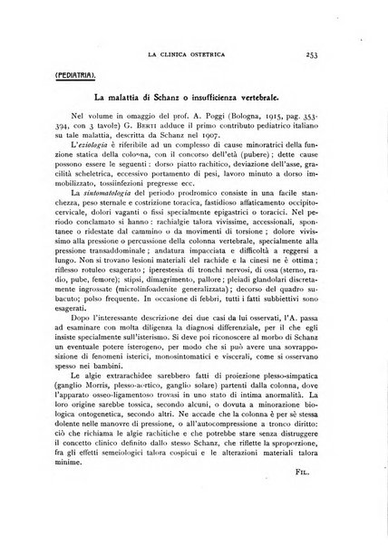 La clinica ostetrica rivista di ostetricia, ginecologia e pediatria. - A. 1, n. 1 (1899)-a. 40, n. 12 (dic. 1938)