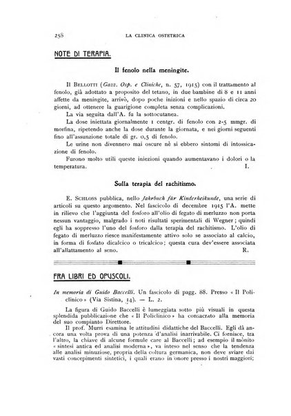 La clinica ostetrica rivista di ostetricia, ginecologia e pediatria. - A. 1, n. 1 (1899)-a. 40, n. 12 (dic. 1938)