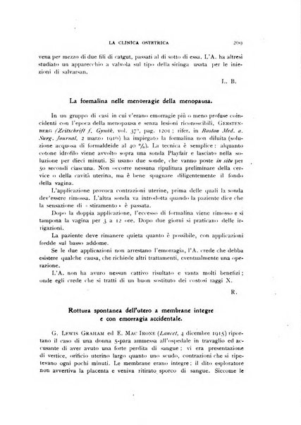 La clinica ostetrica rivista di ostetricia, ginecologia e pediatria. - A. 1, n. 1 (1899)-a. 40, n. 12 (dic. 1938)