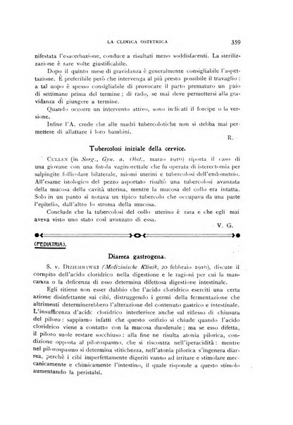 La clinica ostetrica rivista di ostetricia, ginecologia e pediatria. - A. 1, n. 1 (1899)-a. 40, n. 12 (dic. 1938)