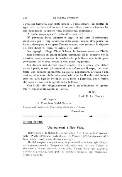 La clinica ostetrica rivista di ostetricia, ginecologia e pediatria. - A. 1, n. 1 (1899)-a. 40, n. 12 (dic. 1938)