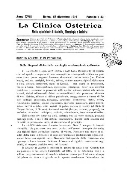 La clinica ostetrica rivista di ostetricia, ginecologia e pediatria. - A. 1, n. 1 (1899)-a. 40, n. 12 (dic. 1938)