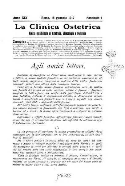 La clinica ostetrica rivista di ostetricia, ginecologia e pediatria. - A. 1, n. 1 (1899)-a. 40, n. 12 (dic. 1938)