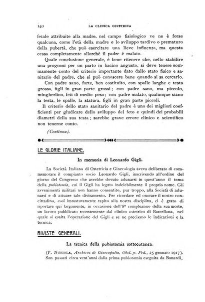 La clinica ostetrica rivista di ostetricia, ginecologia e pediatria. - A. 1, n. 1 (1899)-a. 40, n. 12 (dic. 1938)