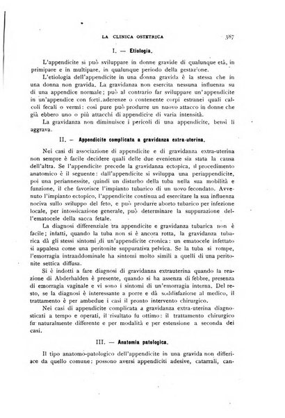 La clinica ostetrica rivista di ostetricia, ginecologia e pediatria. - A. 1, n. 1 (1899)-a. 40, n. 12 (dic. 1938)