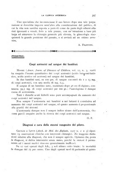 La clinica ostetrica rivista di ostetricia, ginecologia e pediatria. - A. 1, n. 1 (1899)-a. 40, n. 12 (dic. 1938)