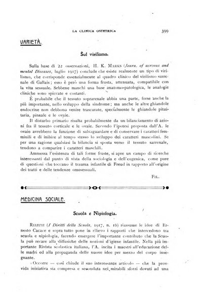 La clinica ostetrica rivista di ostetricia, ginecologia e pediatria. - A. 1, n. 1 (1899)-a. 40, n. 12 (dic. 1938)