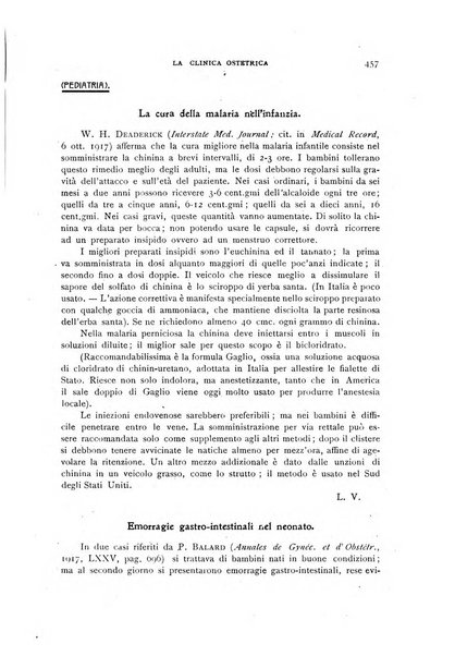 La clinica ostetrica rivista di ostetricia, ginecologia e pediatria. - A. 1, n. 1 (1899)-a. 40, n. 12 (dic. 1938)