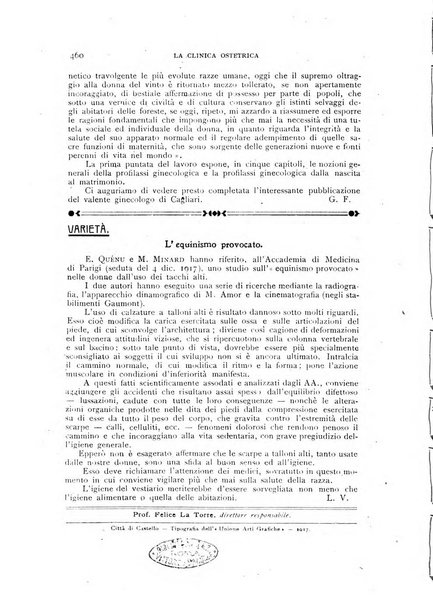 La clinica ostetrica rivista di ostetricia, ginecologia e pediatria. - A. 1, n. 1 (1899)-a. 40, n. 12 (dic. 1938)