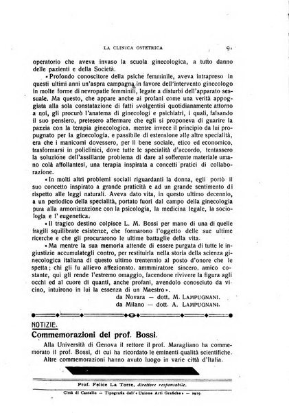 La clinica ostetrica rivista di ostetricia, ginecologia e pediatria. - A. 1, n. 1 (1899)-a. 40, n. 12 (dic. 1938)