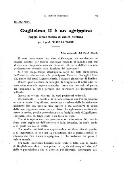 La clinica ostetrica rivista di ostetricia, ginecologia e pediatria. - A. 1, n. 1 (1899)-a. 40, n. 12 (dic. 1938)