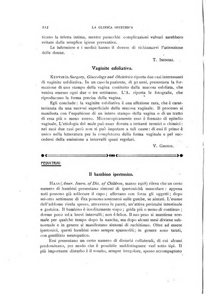 La clinica ostetrica rivista di ostetricia, ginecologia e pediatria. - A. 1, n. 1 (1899)-a. 40, n. 12 (dic. 1938)