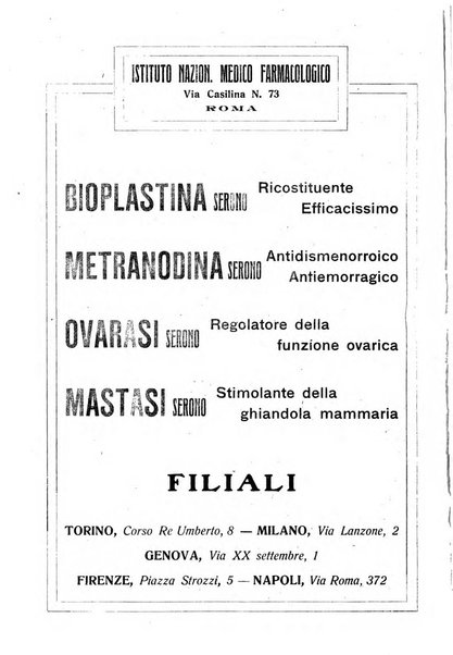 La clinica ostetrica rivista di ostetricia, ginecologia e pediatria. - A. 1, n. 1 (1899)-a. 40, n. 12 (dic. 1938)