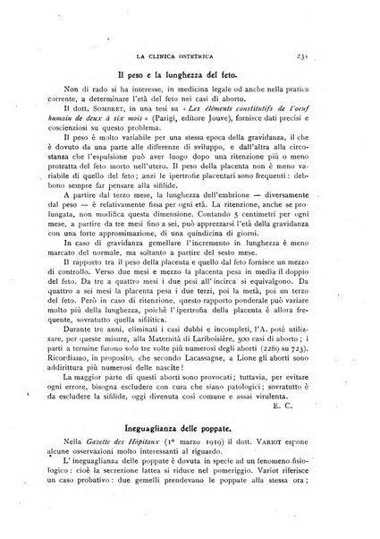 La clinica ostetrica rivista di ostetricia, ginecologia e pediatria. - A. 1, n. 1 (1899)-a. 40, n. 12 (dic. 1938)