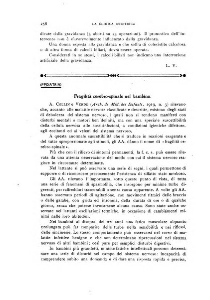 La clinica ostetrica rivista di ostetricia, ginecologia e pediatria. - A. 1, n. 1 (1899)-a. 40, n. 12 (dic. 1938)