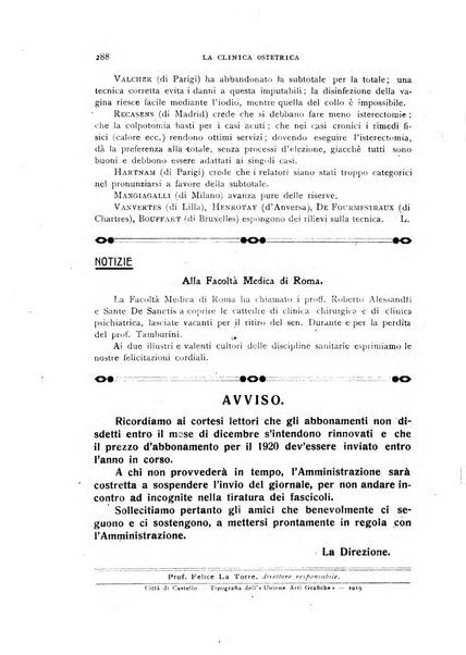 La clinica ostetrica rivista di ostetricia, ginecologia e pediatria. - A. 1, n. 1 (1899)-a. 40, n. 12 (dic. 1938)