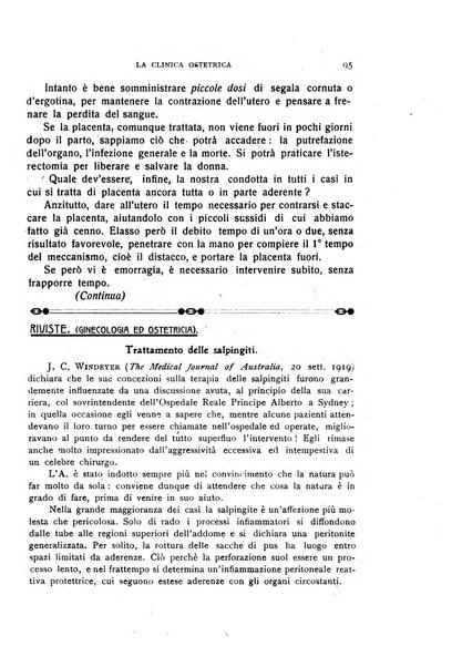 La clinica ostetrica rivista di ostetricia, ginecologia e pediatria. - A. 1, n. 1 (1899)-a. 40, n. 12 (dic. 1938)