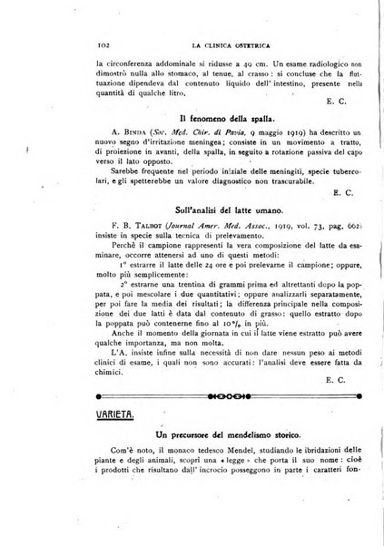 La clinica ostetrica rivista di ostetricia, ginecologia e pediatria. - A. 1, n. 1 (1899)-a. 40, n. 12 (dic. 1938)