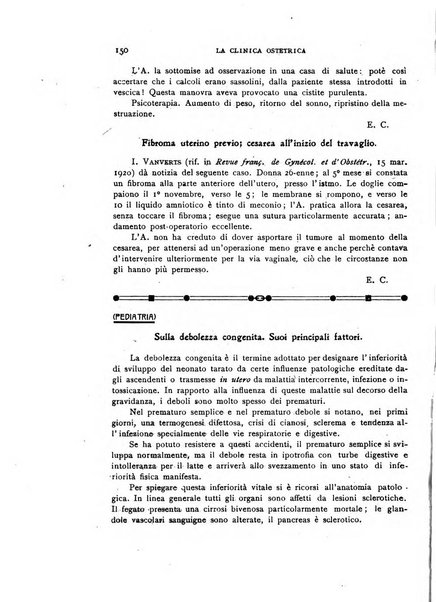 La clinica ostetrica rivista di ostetricia, ginecologia e pediatria. - A. 1, n. 1 (1899)-a. 40, n. 12 (dic. 1938)